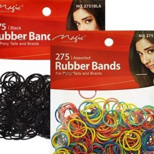 Black and Assorted Colors Mini Rubber Bands